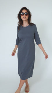 Robe T-shirt bleu sarcelle profond