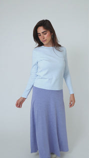 Jupe MAXI Dalia en denim délavé bleu clair