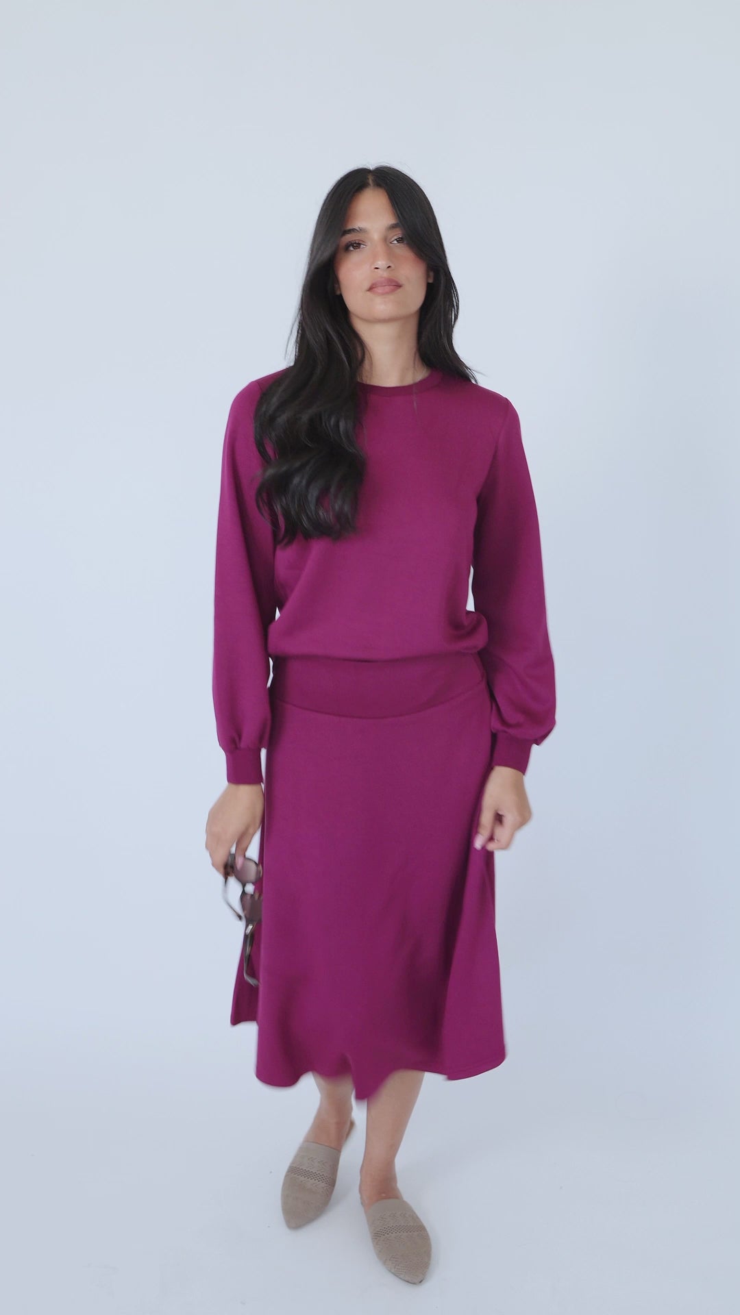 Puff Sleeve Top: Berry