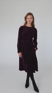 Velvet Lia Dress - Bordeaux