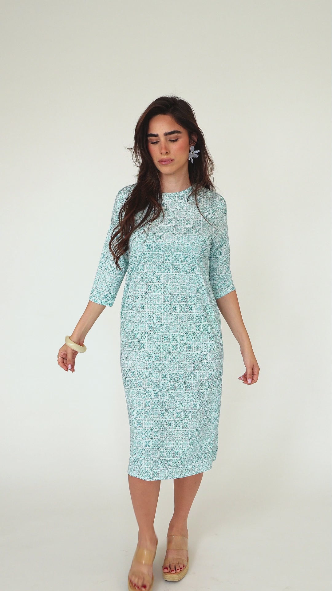 Vestido cuadrado - Talavera Turquesa