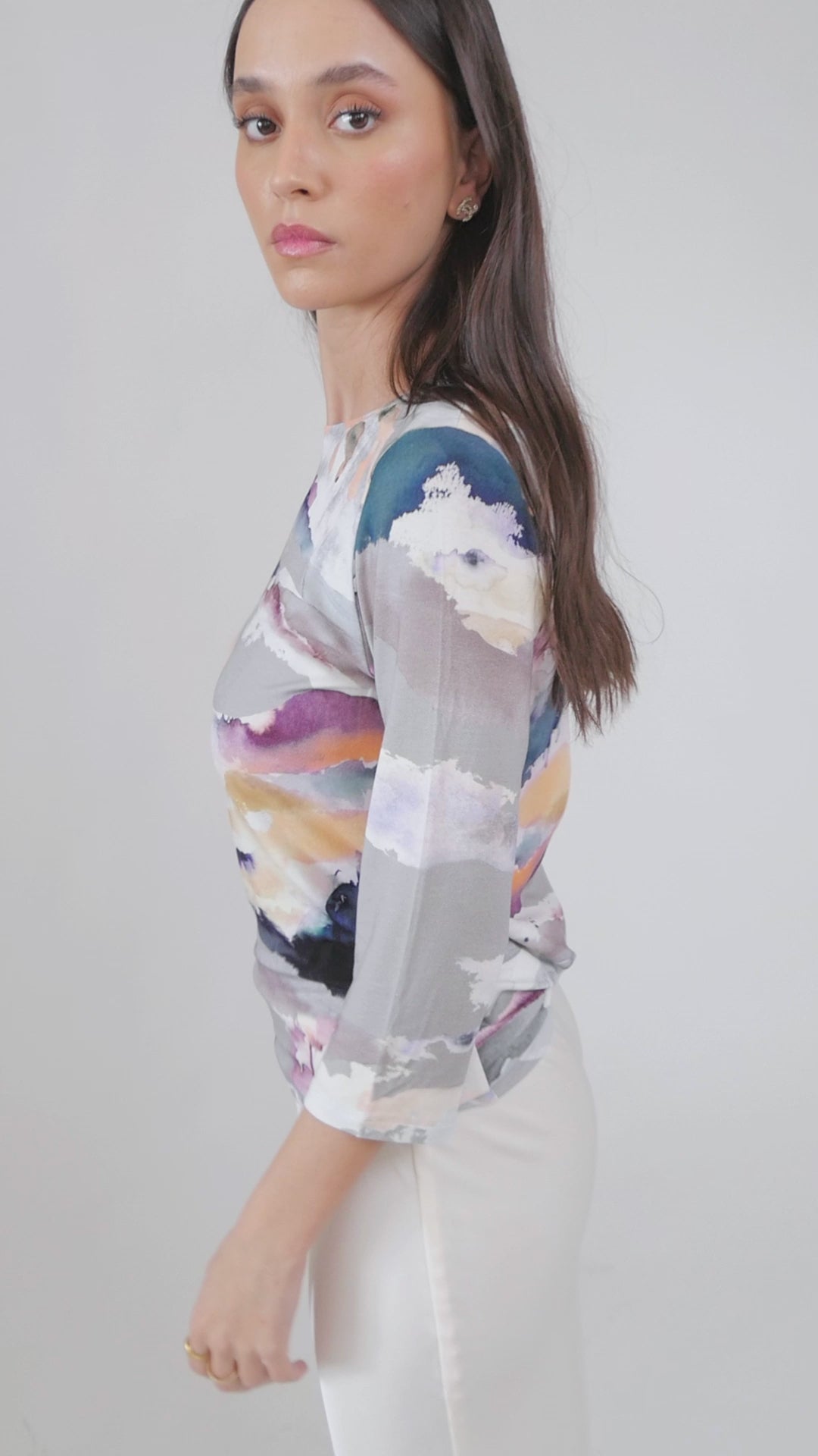 Basic Top - Grey Watercolor