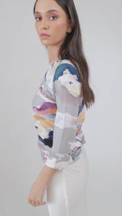 Basic Top - Grey Watercolor