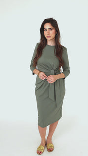 Vestido con lazo - Sage