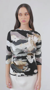 Basic Top - Black & White Watercolor