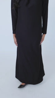 Maxi Twist Shimmer Dress: Black