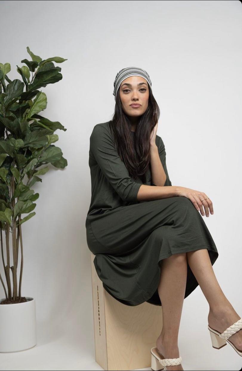 Olive Green Swing Dress