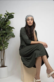 Olive Green Swing Dress