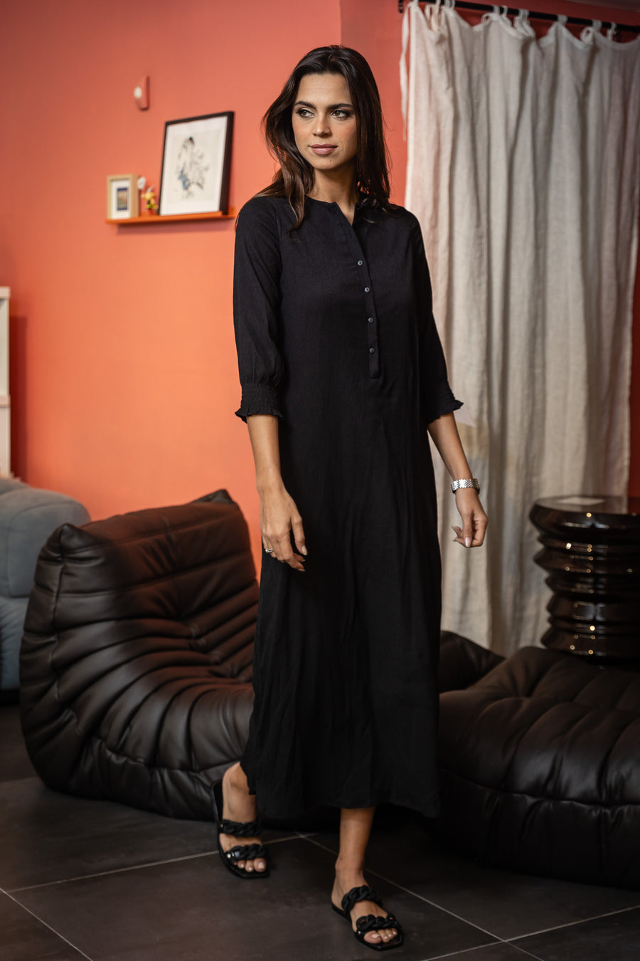 BLACK AVIVA MAXI DRESS