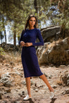 NAVY RIBBED BASIC DRESS