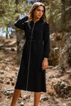 Black Long Hoodie Dress