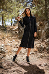 Black Long Hoodie Dress