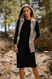 Black Basic Ribbed Dress