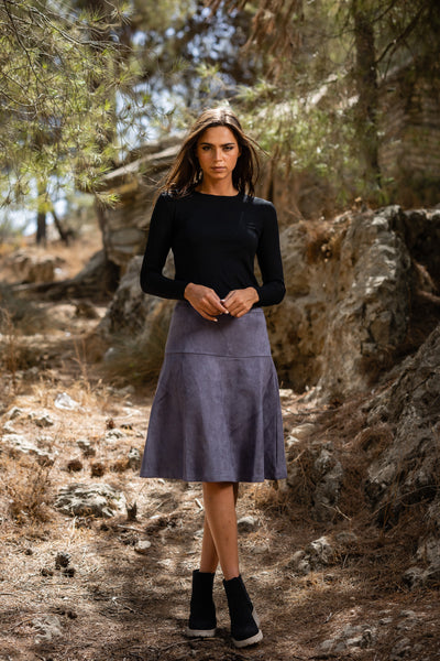 GRAPHITE SUEDE KIKI SKIRT