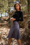 GRAPHITE SUEDE KIKI SKIRT