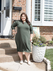 Olive Green Swing Dress